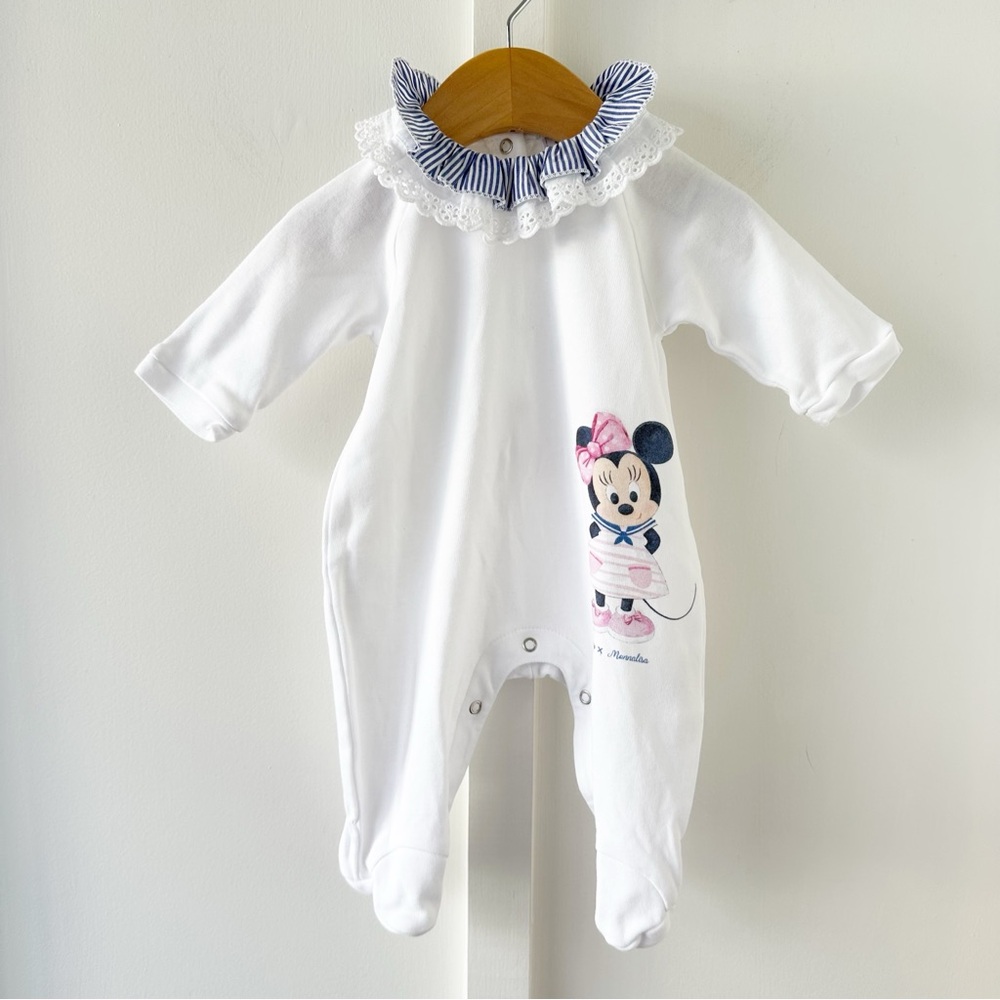 MONNALISA x DISNEY white Minnie Mouse footie